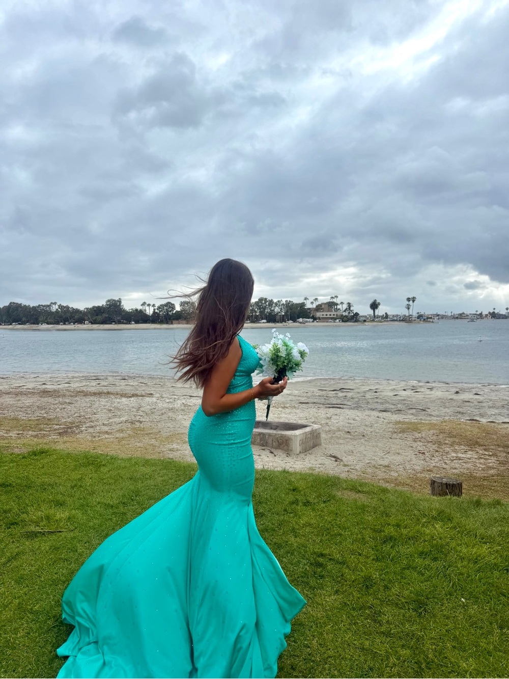 Elegant Teal Mermaid Prom Dress - Women
